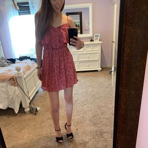 American Eagle red patterned dress XXS